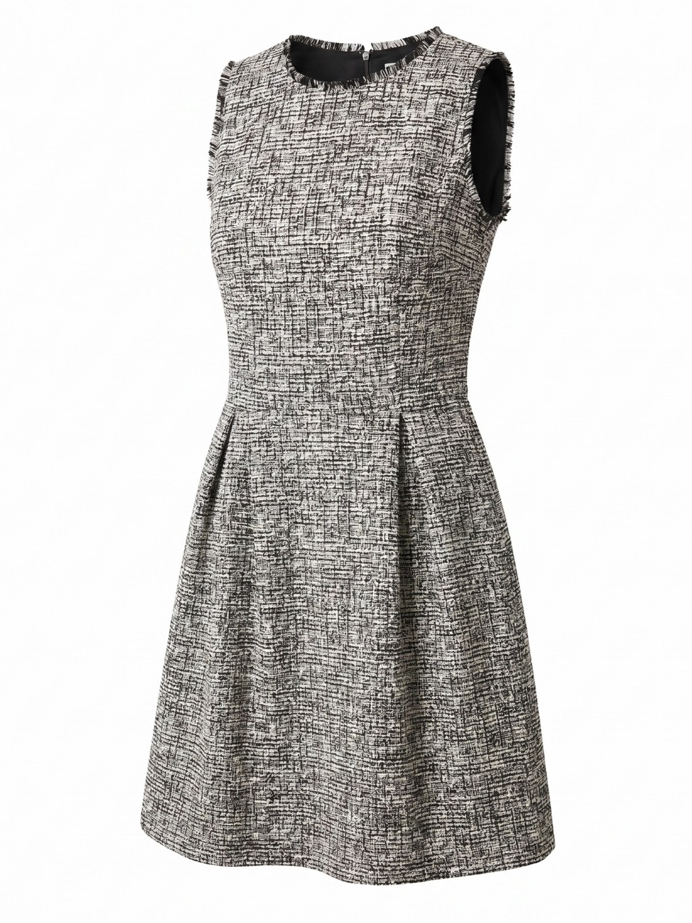 LOFT Black/White Shimmer Tweed Boucle Knit Short Dress - Size 6 (NWOT) - Picture 3 of 9